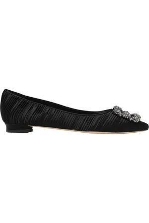 Manolo Blahnik Dames, Schoenen, Zwart, Maat: 38 1/2 EU Satijn