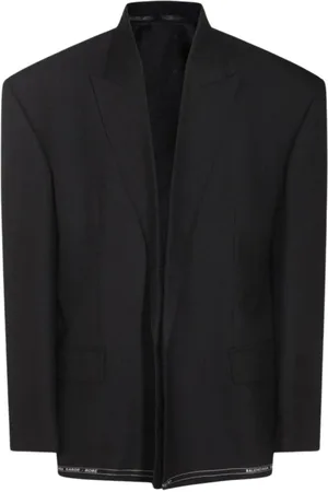Balenciaga Heren, Jassen, Zwart, Maat: L Leer