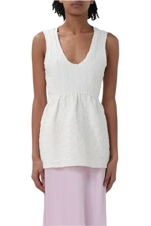 Jil Sander Dames, Tops, Wit, Maat: M Katoen