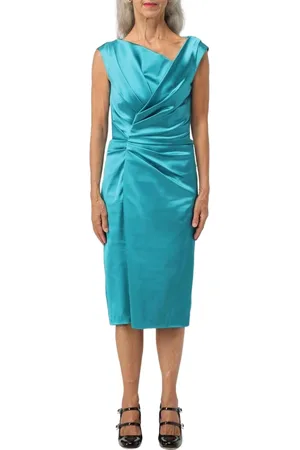 TALBOT RUNHOF Dames, Jurken, Blauw, Maat: S Satijn
