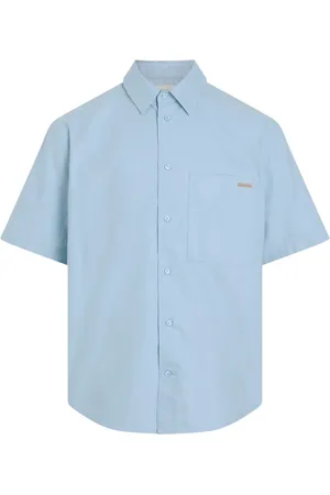 Calvin Klein Heren, Overhemden, Blauw, Maat: S Katoen