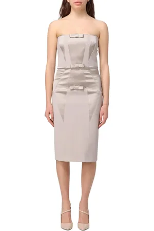 Elisabetta Franchi Dames, Jurken, Grijs, Maat: M Satijn