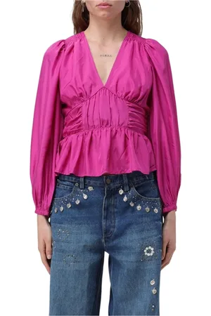 SEA Dames, Blouses & Shirts, Roze, Maat: 2XS Zijde