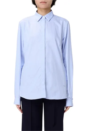 FAY Dames, Blouses & Shirts, Blauw, Maat: S Katoen