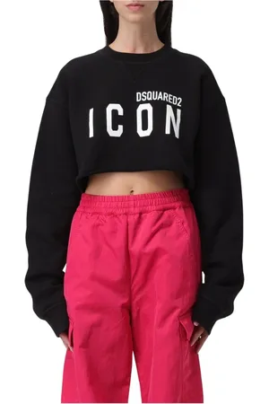 Dsquared2 Dames, Sweatshirts & Hoodies, Zwart, Maat: XL Katoen