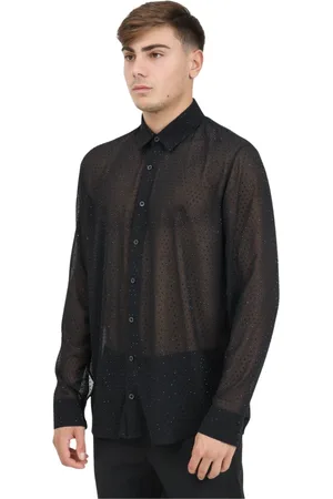Patrizia Pepe Heren, Overhemden, Zwart, Maat: 2XL Poliester