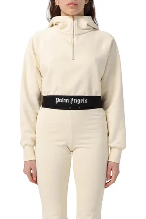 Palm Angels Dames, Sweatshirts & Hoodies, Wit, Maat: M Katoen
