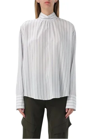 Dondup Dames, Blouses & Shirts, Blauw, Maat: S Zijde
