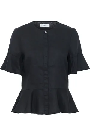 INWEAR Dames, Blouses & Shirts, Zwart, Maat: S Linnen