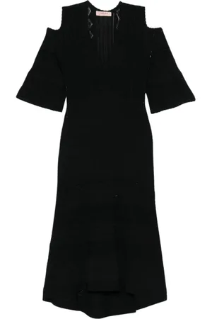 Twin-Set Dames, Jurken, Zwart, Maat: L Viscose