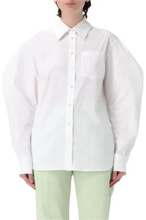 DEL CORE Dames, Blouses & Shirts, Wit, Maat: S Katoen