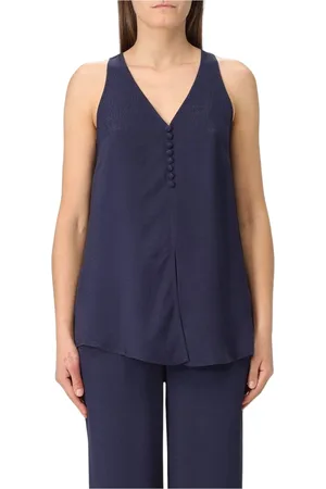 Emporio Armani Dames, Tops, Blauw, Maat: L Zijde