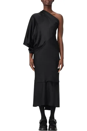 Rick Owens Dames, Jurken, Zwart, Maat: S Satijn
