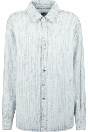 Msgm Heren, Overhemden, Blauw, Maat: XL Denim