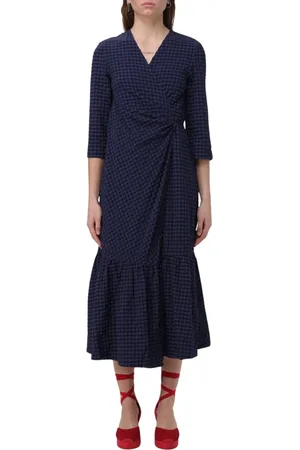 Ganni Dames, Jurken, Blauw, Maat: XS Katoen
