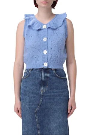 Alessandra Rich Dames, Truien, Blauw, Maat: S Wol