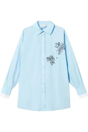 Twin-Set Dames, Blouses & Shirts, Blauw, Maat: L Katoen