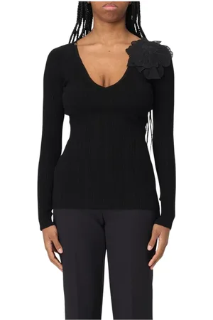 Elisabetta Franchi Dames, Truien, Zwart, Maat: L Wol