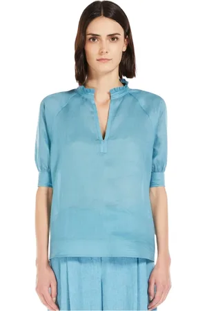 Max Mara Dames, Blouses & Shirts, Blauw, Maat: M Jersey