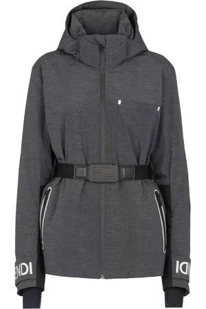 Fendi Dames, Jassen, Grijs, Maat: XS Polyamide