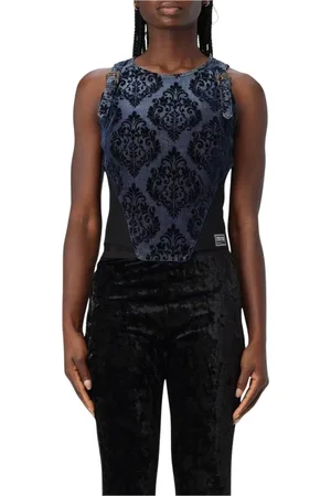 VERSACE Dames, Tops, Blauw, Maat: XS Denim