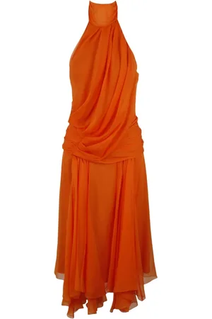 Alberta Ferretti Dames, Jurken, Oranje, Maat: S Zijde