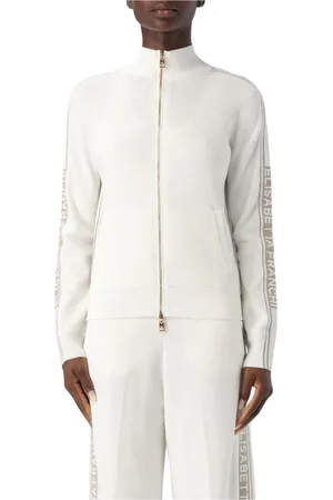 Elisabetta Franchi Dames, Truien, Wit, Maat: S Katoen