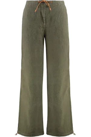 120% Lino Dames, Broeken, Groen, Maat: 2XS Linnen