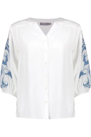 Geisha Dames, Blouses & Shirts, Wit, Maat: XL Viscose