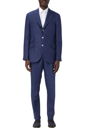 Brunello Cucinelli Heren, Pakken, Blauw, Maat: L Linnen