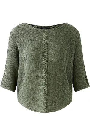 Oui Dames, Truien, Groen, Maat: XL Katoen