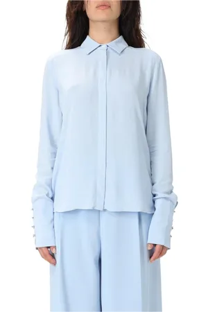 Patrizia Pepe Dames, Blouses & Shirts, Blauw, Maat: M Zijde