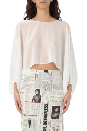 Patrizia Pepe Dames, Blouses & Shirts, Wit, Maat: M Chiffon
