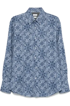 Brunello Cucinelli Heren, Overhemden, Blauw, Maat: XL Katoen