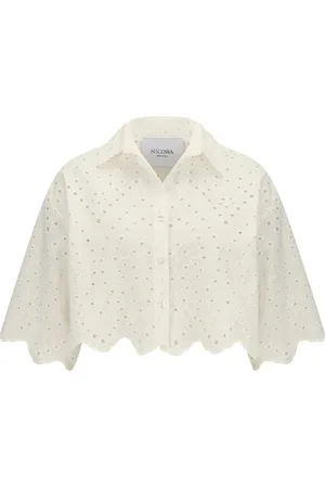 Nicowa Dames, Blouses & Shirts, Wit, Maat: XL Katoen