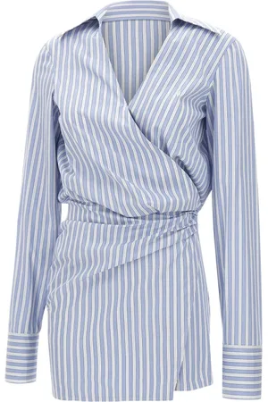 The Attico Dames, Jurken, Blauw, Maat: 2XS Katoen