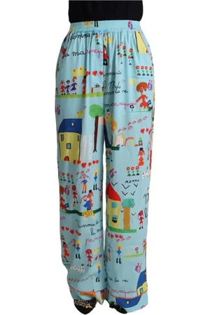 Dolce & Gabbana Dames, Broeken, Veelkleurig, Maat: XS Poliester