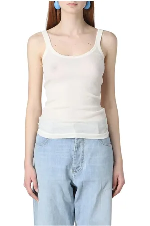 Bottega Veneta Dames, Tops, Wit, Maat: S Katoen