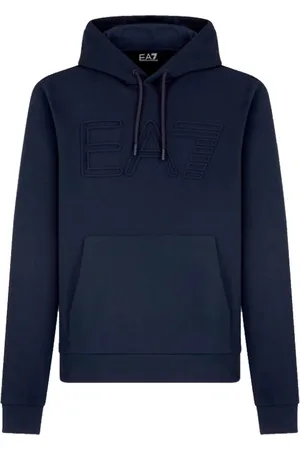EA7 Heren, Sweatshirts & Hoodies, Blauw, Maat: L Katoen