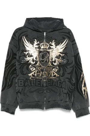 Balenciaga Heren, Sweatshirts & Hoodies, Grijs, Maat: L Katoen