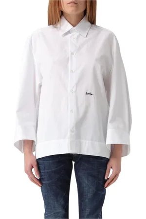 Dsquared2 Dames, Blouses & Shirts, Wit, Maat: M Katoen