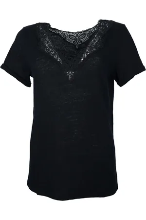 HUGO BOSS Dames, Blouses & Shirts, Zwart, Maat: L Linnen