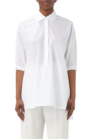 Max Mara Dames, Blouses & Shirts, Wit, Maat: 2XS Katoen