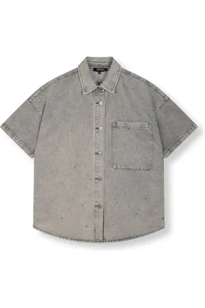 Refined Department Dames, Overhemden, Grijs, Maat: L Denim
