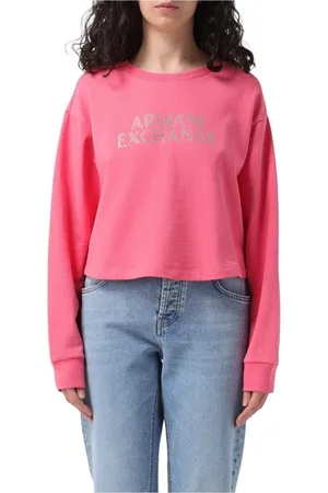 Armani Exchange Dames, Truien, Roze, Maat: L Katoen