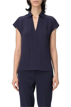 Patrizia Pepe Dames, Blouses & Shirts, Blauw, Maat: M Zijde