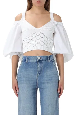 Liu Jo Dames, Blouses & Shirts, Wit, Maat: L Katoen