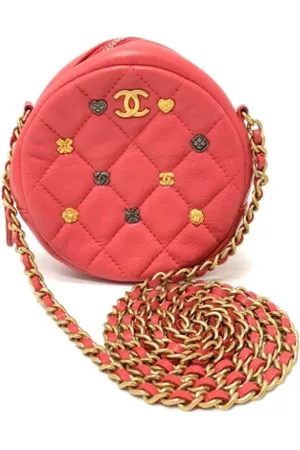 CHANEL Dames, Pre-owned, Roze, Maat: ONE Size Leer
