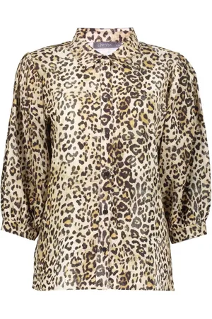 Geisha Dames, Blouses & Shirts, Bruin, Maat: XL Katoen
