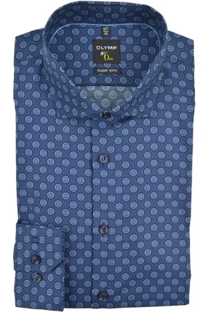 Olymp Heren, Overhemden, Blauw, Maat: M Katoen